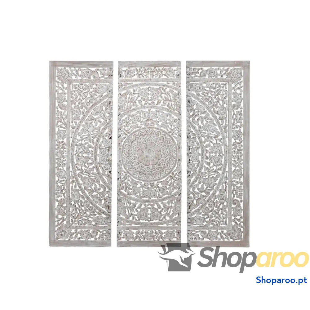 Cabeceira de Cama DKD Home Decor 180 x 3,5 cm Natural Branco Madeira MDF