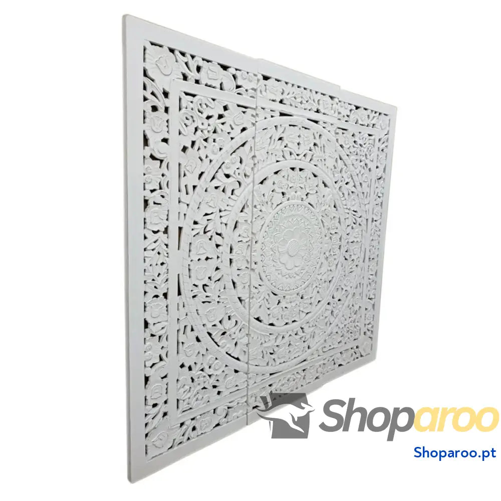Cabeceira de Cama Home ESPRIT Branco Natural Madeira MDF 180 x 3,5 cm