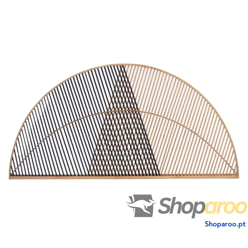Cabeceira de Cama Triângulo Castanho Preto Rotim 160 x 80,5 2 cm