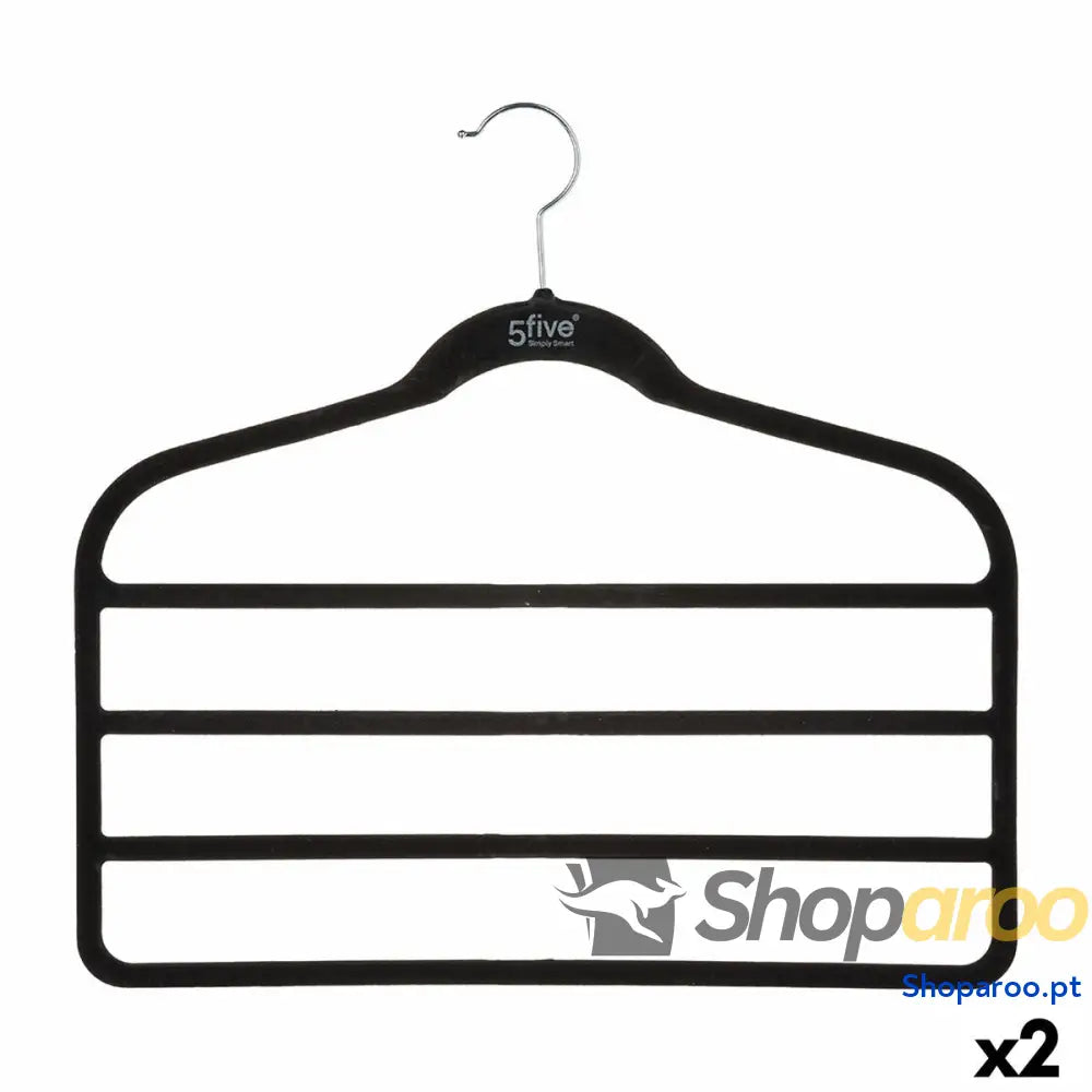 Cabide Múltiplo para Calças 5five Simply Smart Preto Nylon ABS 44,8 x 41,5 cm Calças
