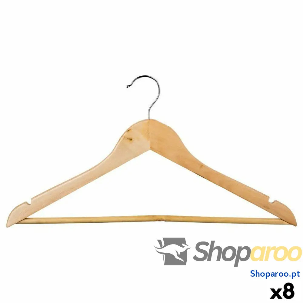 Cabides 5five 45 x 23 cm Natural Madeira Castanho 8 Peças