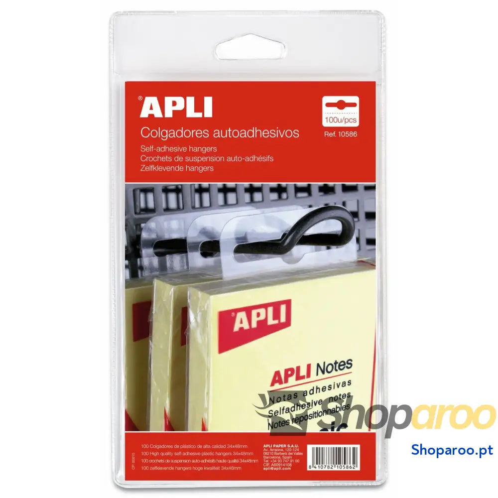 Cabides Apli Transparente Plástico (100 Unidades)