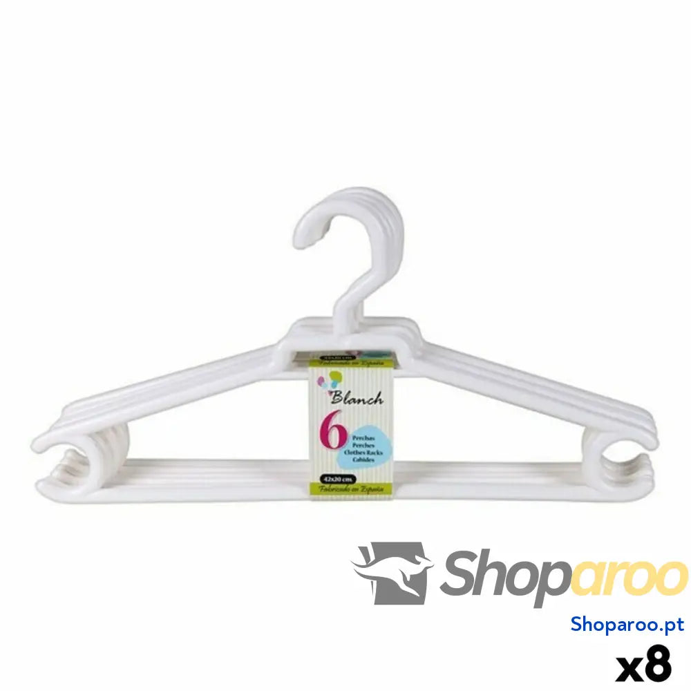 Cabides Blanch Dem Blanch Plástico 6 Peças 42 x 20 cm (8 Unidades)