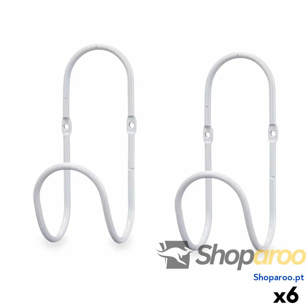 Cabides Branco Metal Conjunto 2 Peças (6 Unidades)