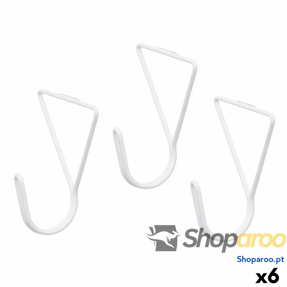 Cabides Branco Metal Triangular Conjunto 3 Peças (6 Unidades)