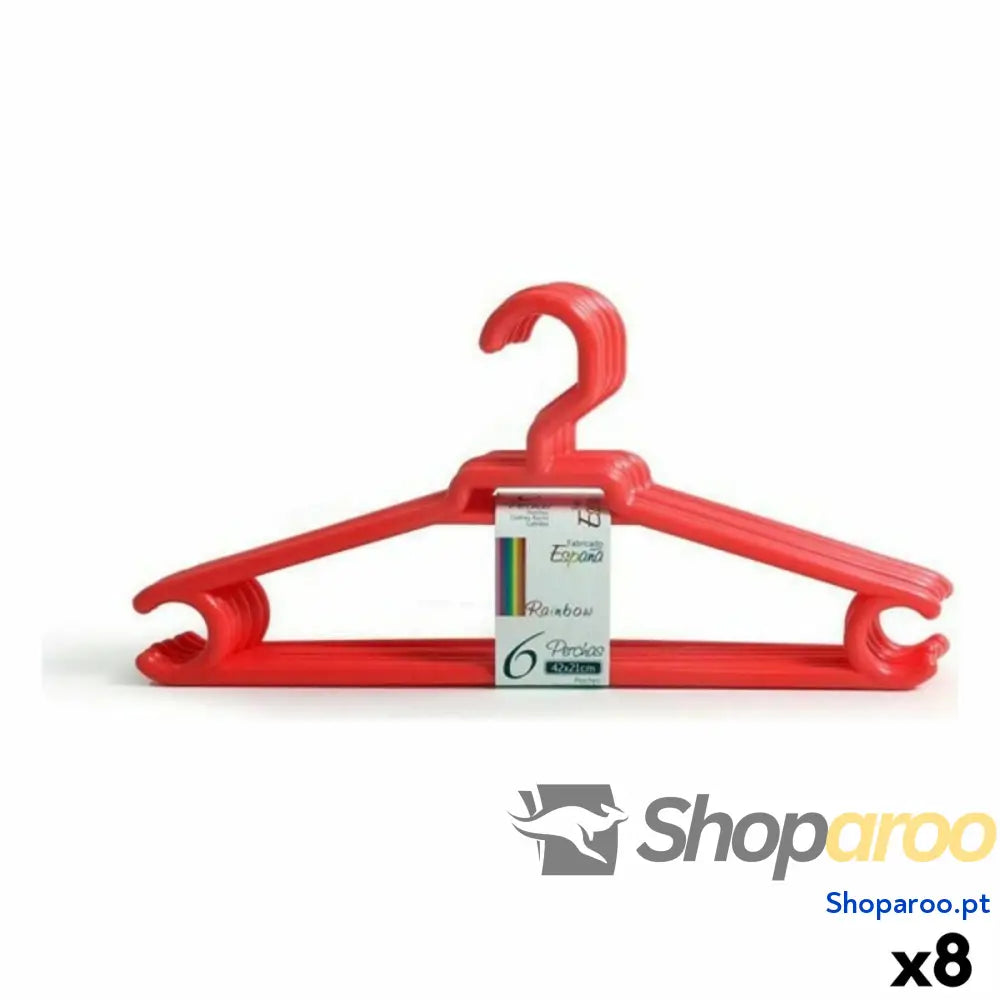 Cabides Confortime Rainbow Plástico 6 Peças 42 x 21 cm (8 Unidades) (6 uds)