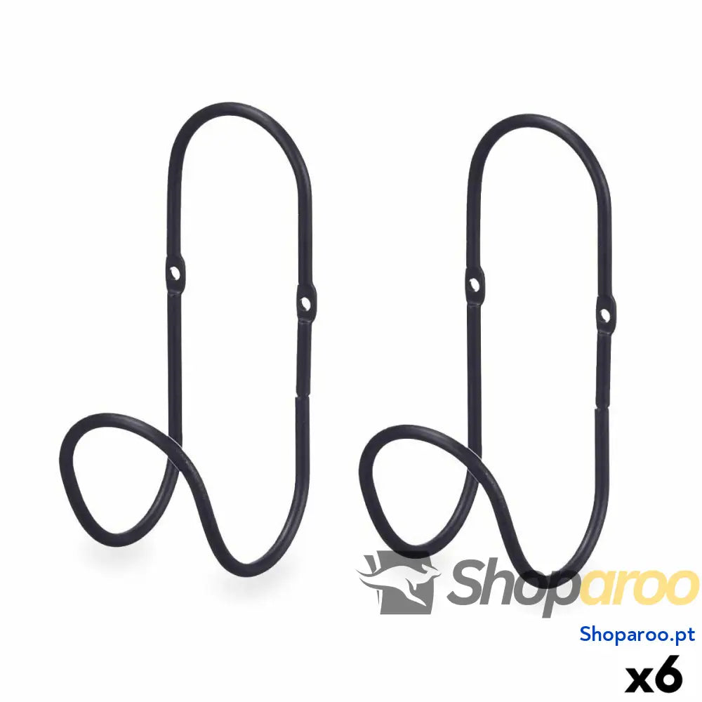 Cabides Preto Metal Conjunto 2 Peças (6 Unidades)
