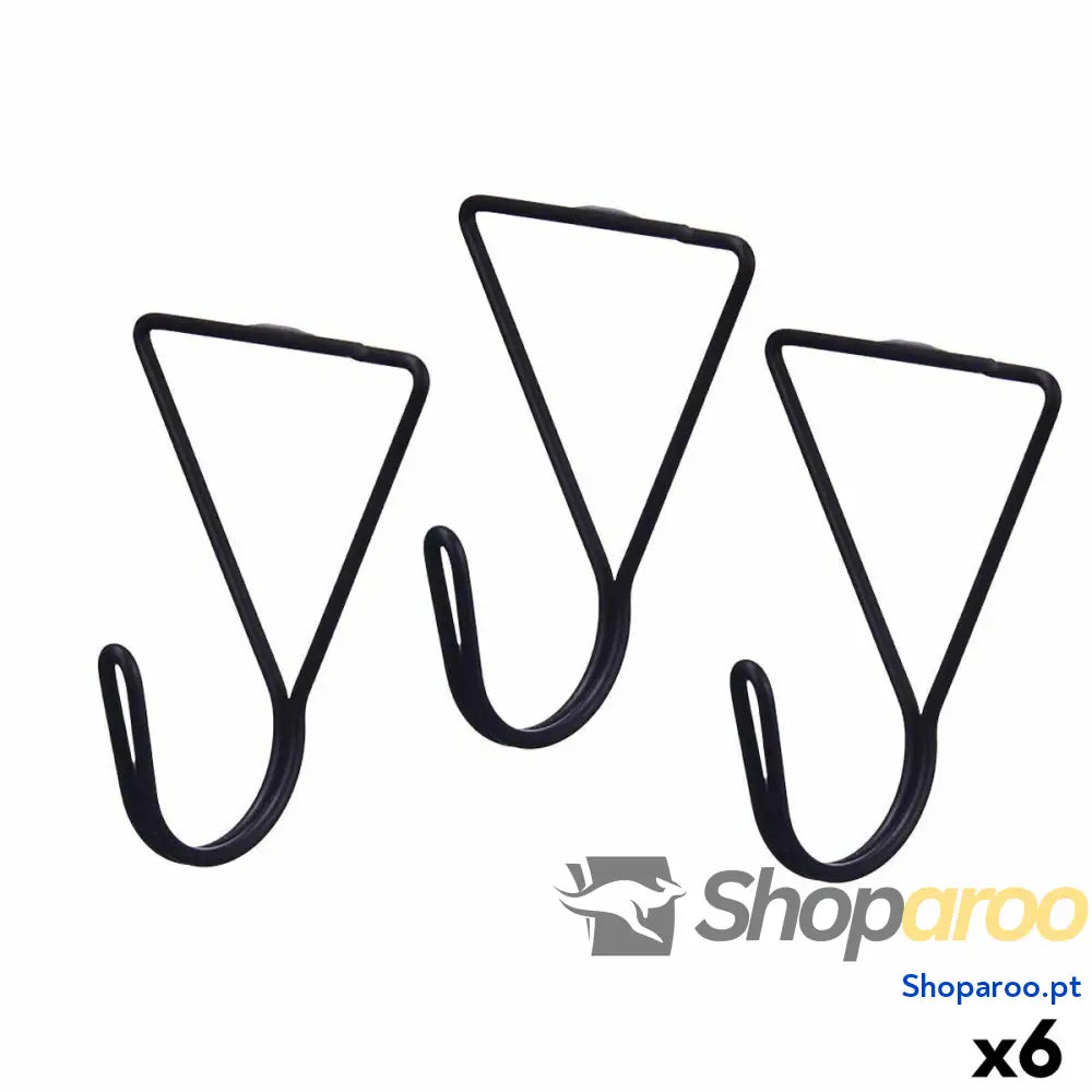 Cabides Preto Metal Triangular Conjunto 3 Peças (6 Unidades)