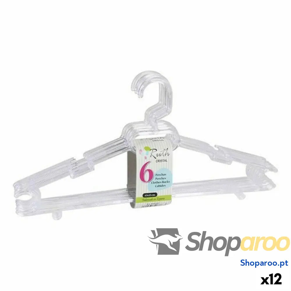 Cabides Ruth Dem Ruth Cristal 6 Peças 43 x 22 x 4,5 cm (12 Unidades)
