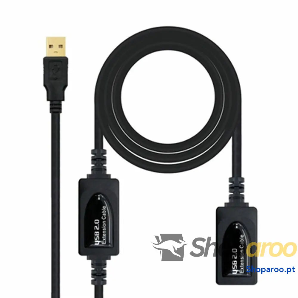 Cabo Alargador USB NANOCABLE 10.01.0212 10 m Preto 10 m
