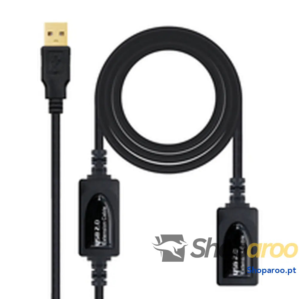 Cabo Alargador USB NANOCABLE 10.01.0213 Preto 15 m