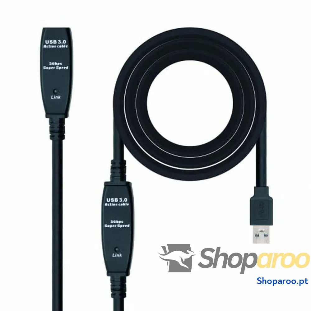 Cabo Alargador USB NANOCABLE 10.01.0312 Preto 10 m