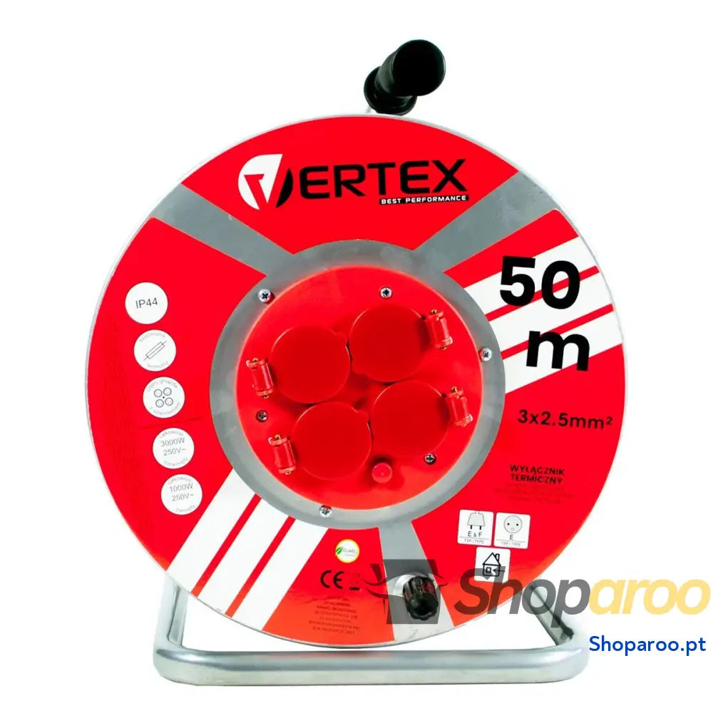 Cabo alongador Vertex PB50METAL Preto Prata 50 m