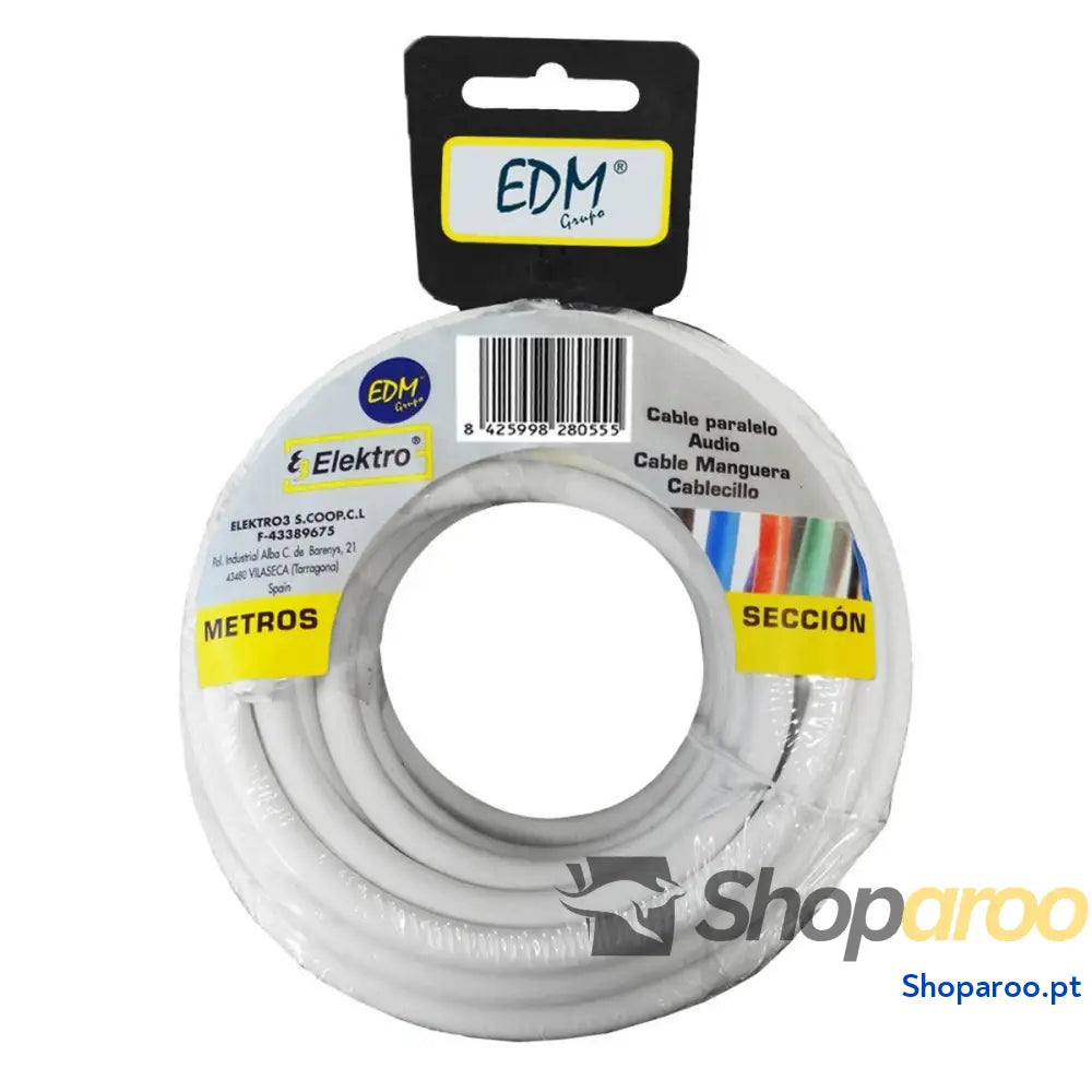 Cabo Coaxial Antena TV EDM 28098 Branco 20 m 3 x 1,5 mm