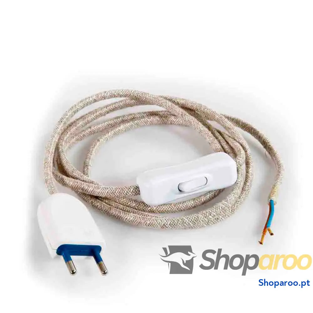 Cabo de Alimentação EDM 2 m 2 x 0,75 mm Interruptor de luz Cordão