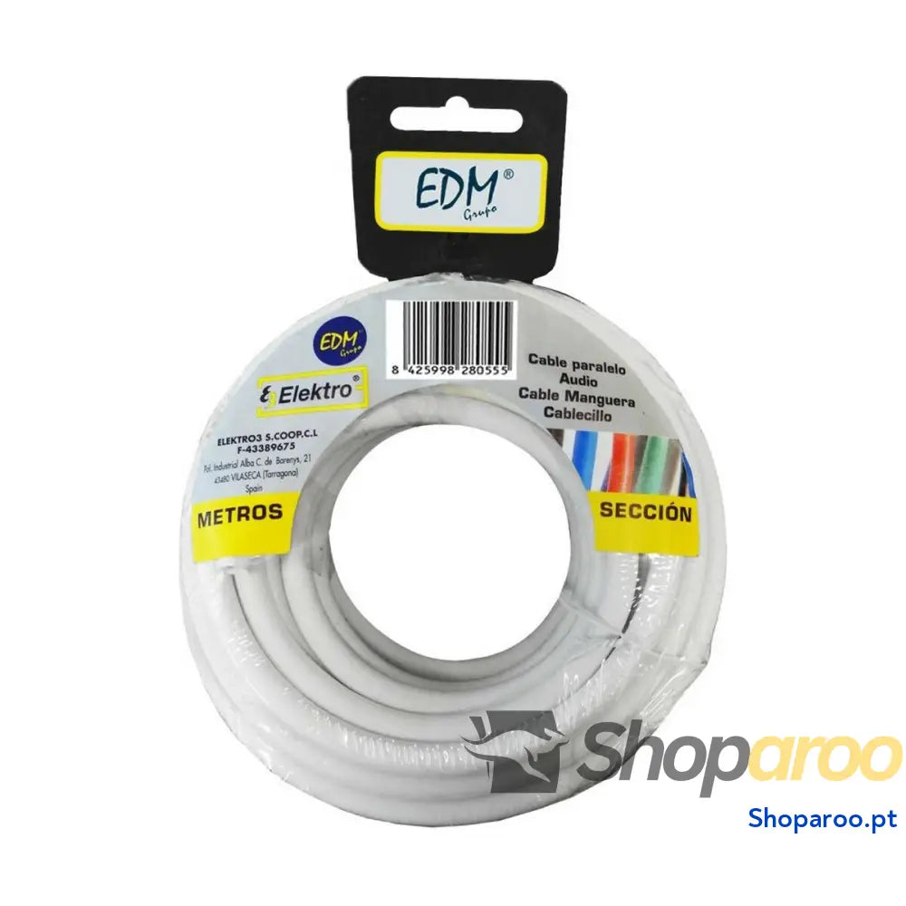 Cabo EDM 28021 Branco 2 x 1 mm 5 m
