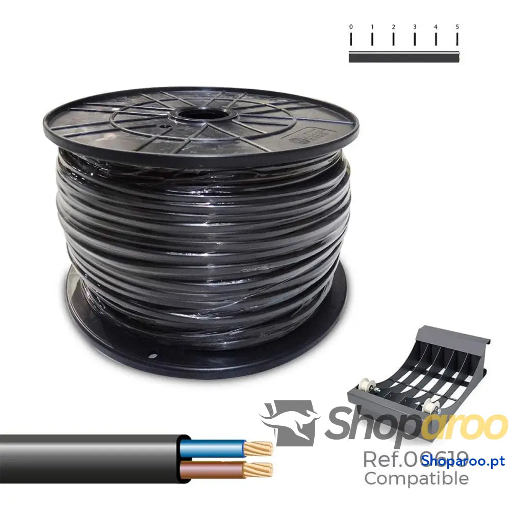 Cabo Elétrico Mangueira Sediles Preto 300 m Bobine