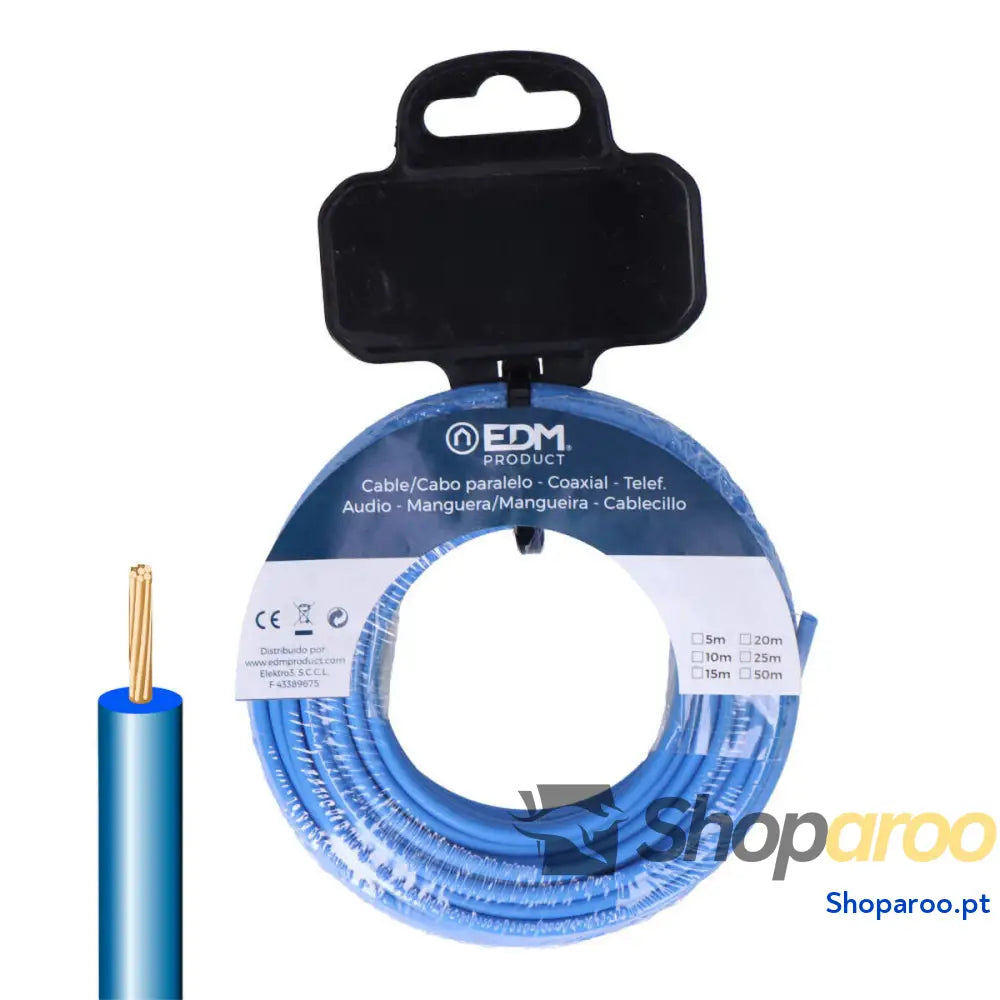 Cabo Elétrico Unifilar EDM 28574 Azul 5 m h07z1-k