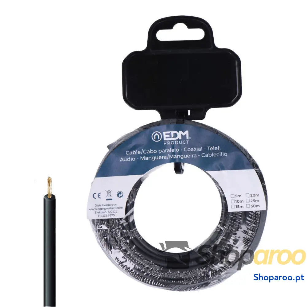 Cabo Elétrico Unifilar EDM 28583 Preto 20 m h07z1-k