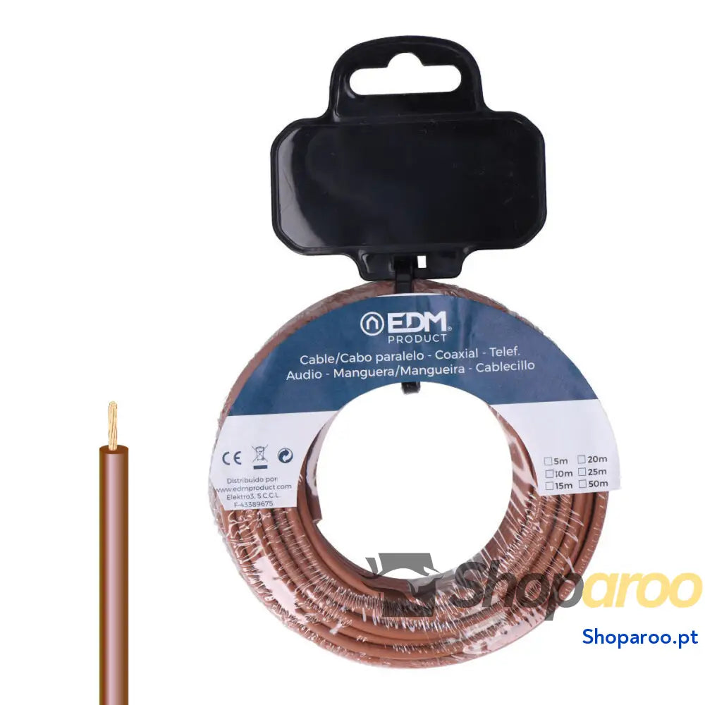 Cabo Elétrico Unifilar EDM 28584 Castanho 20 m h07z1-k