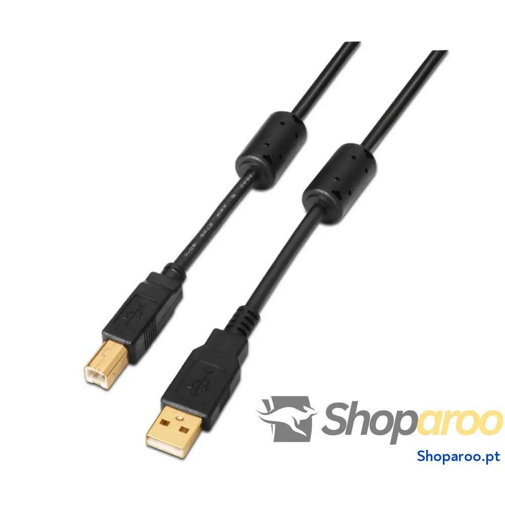 Cabo USB 2.0 A para USB B Aisens A101-0010 Preto 3 m
