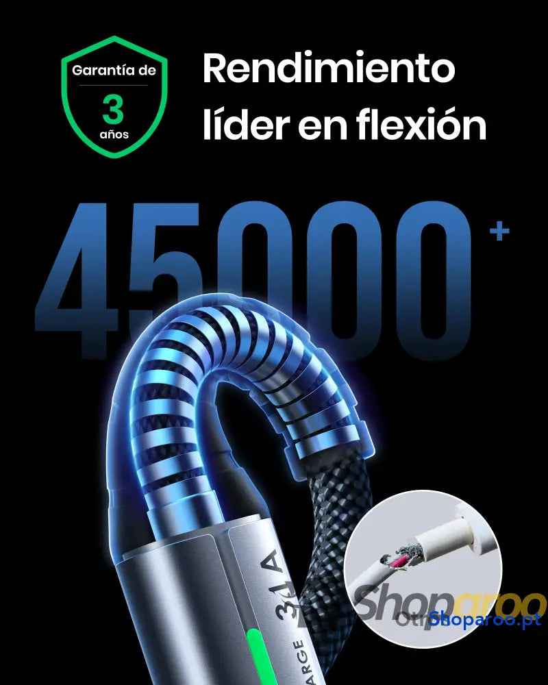 Cabo USB A C INIU [2 m] QC 3,0 e 3,1 Carregamento rápido liga trançada de nylon tipo Carregador compatível com iPhone