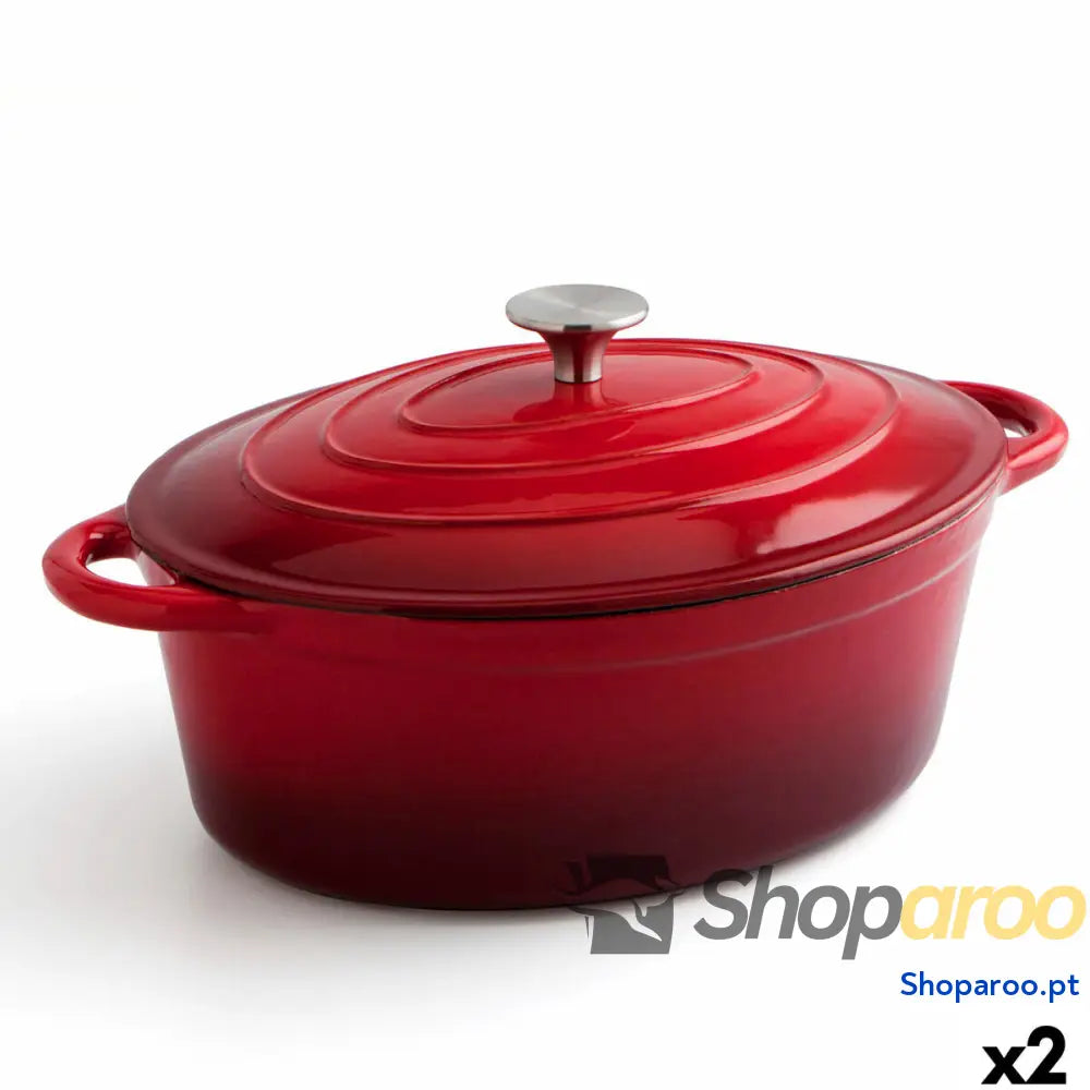Caçarola com Tampa Bidasoa Fierro Vermelho 4,3 L 30 x 23 cm (2 Unidades)