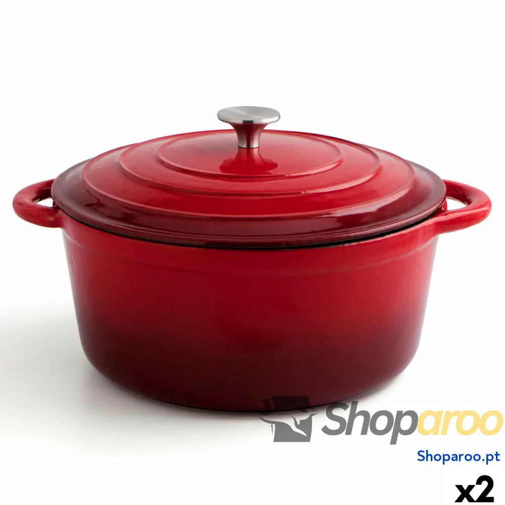 Caçarola com Tampa Bidasoa Fierro Vermelho Ø 28 cm 6 L (2 Unidades)