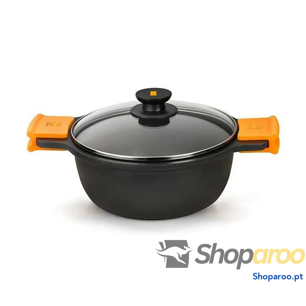 Caçarola com Tampa de Vidro BRA A270328 5,7 L (Ø 28 cm) Preto Metal Alumínio fundido Ø cm Aluminio
