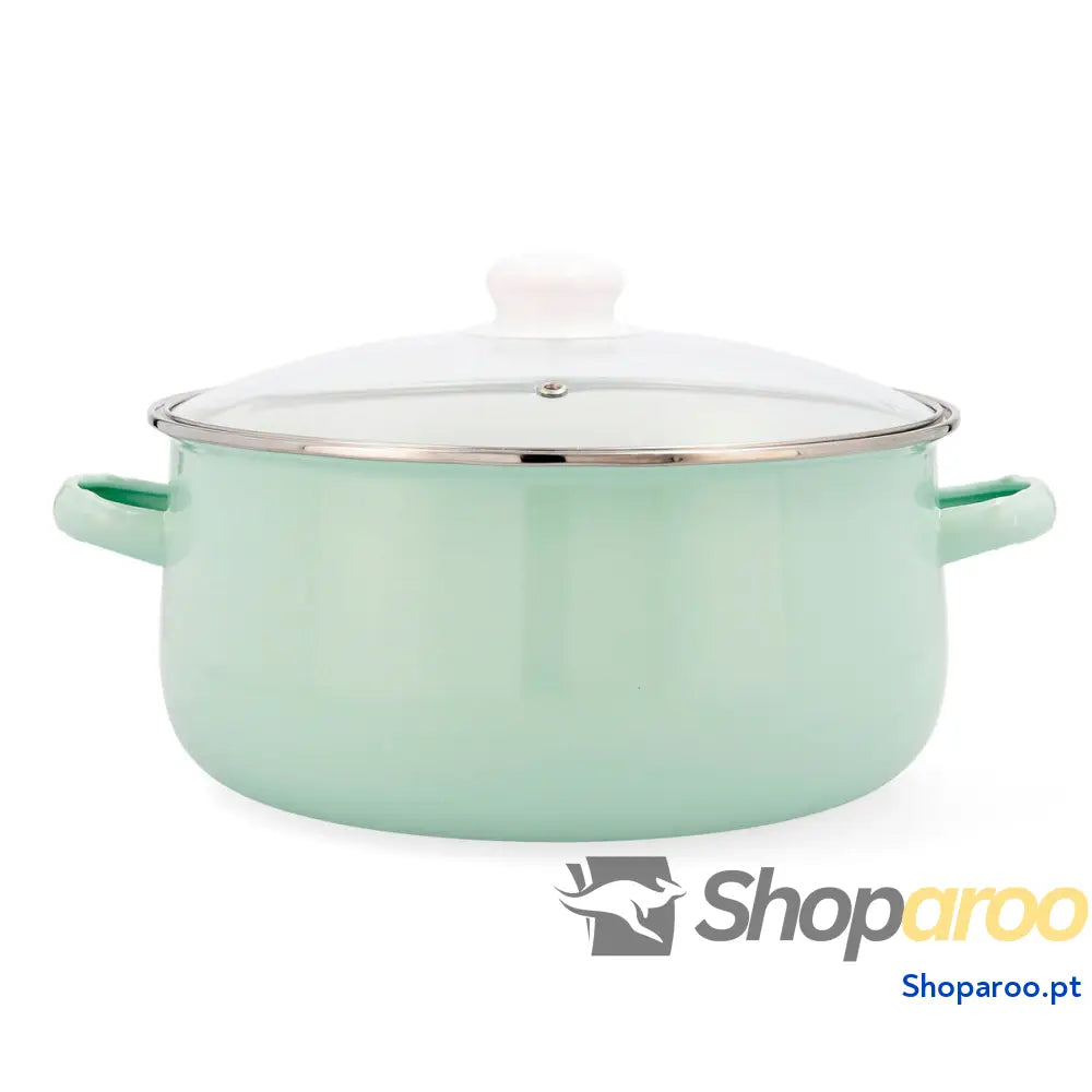Caçarola com Tampa de Vidro Quid Cocco Aço Esmaltado 26 cm