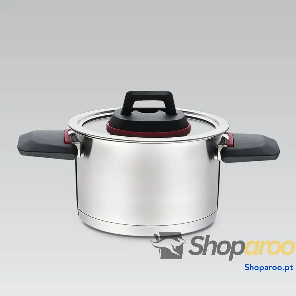 Caçarola com Tampa Feel Maestro MR 3530 22 Preto Vermelho Aço inoxidável Plástico Ø cm 4,2 L