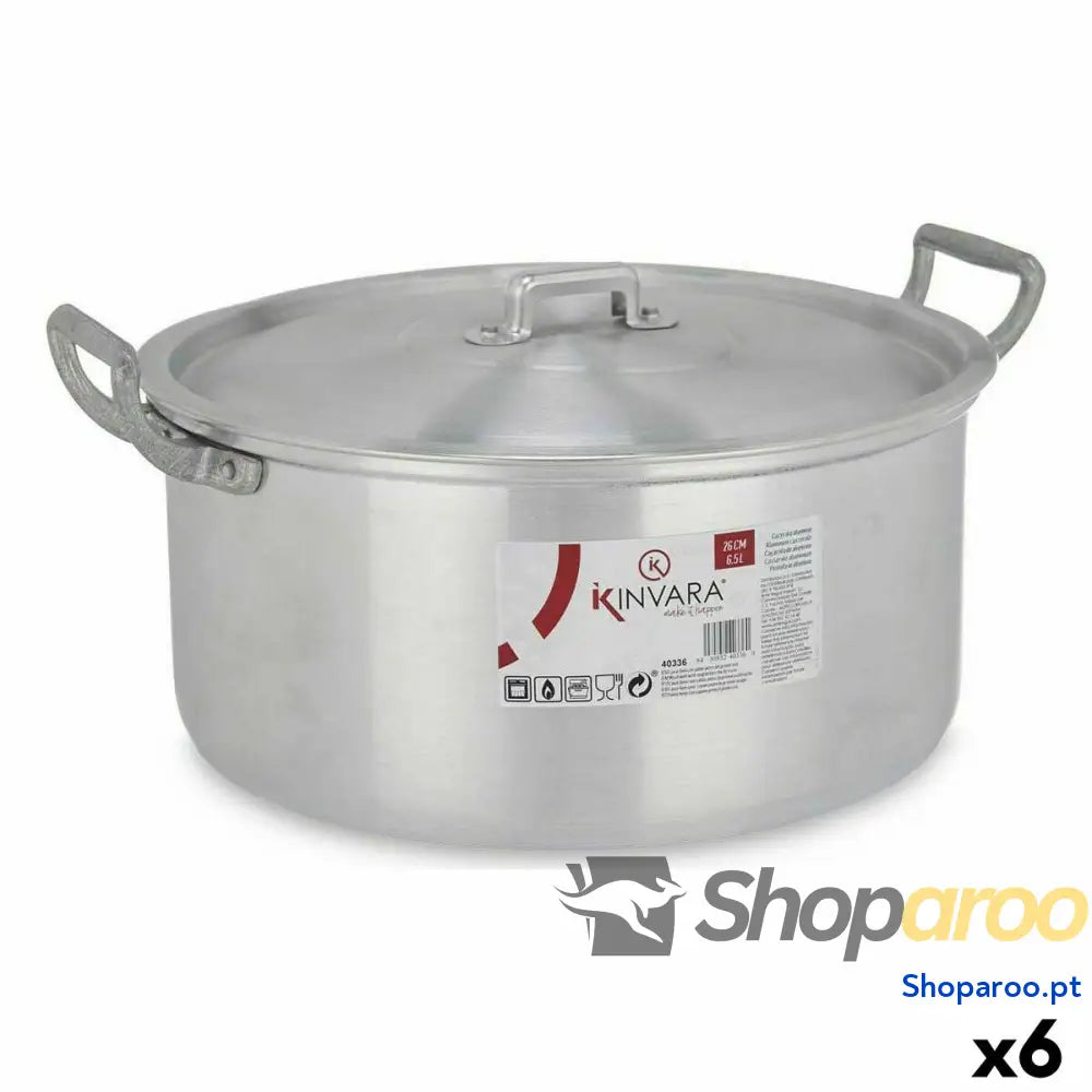 Caçarola com Tampa Kinvara 100008 Prateado 6,5 L 35 x 16 28 cm (6 Unidades)