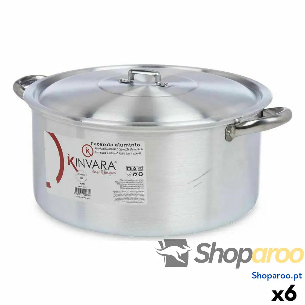 Caçarola com Tampa Kinvara 100010 Prateado 10 L (6 Unidades)