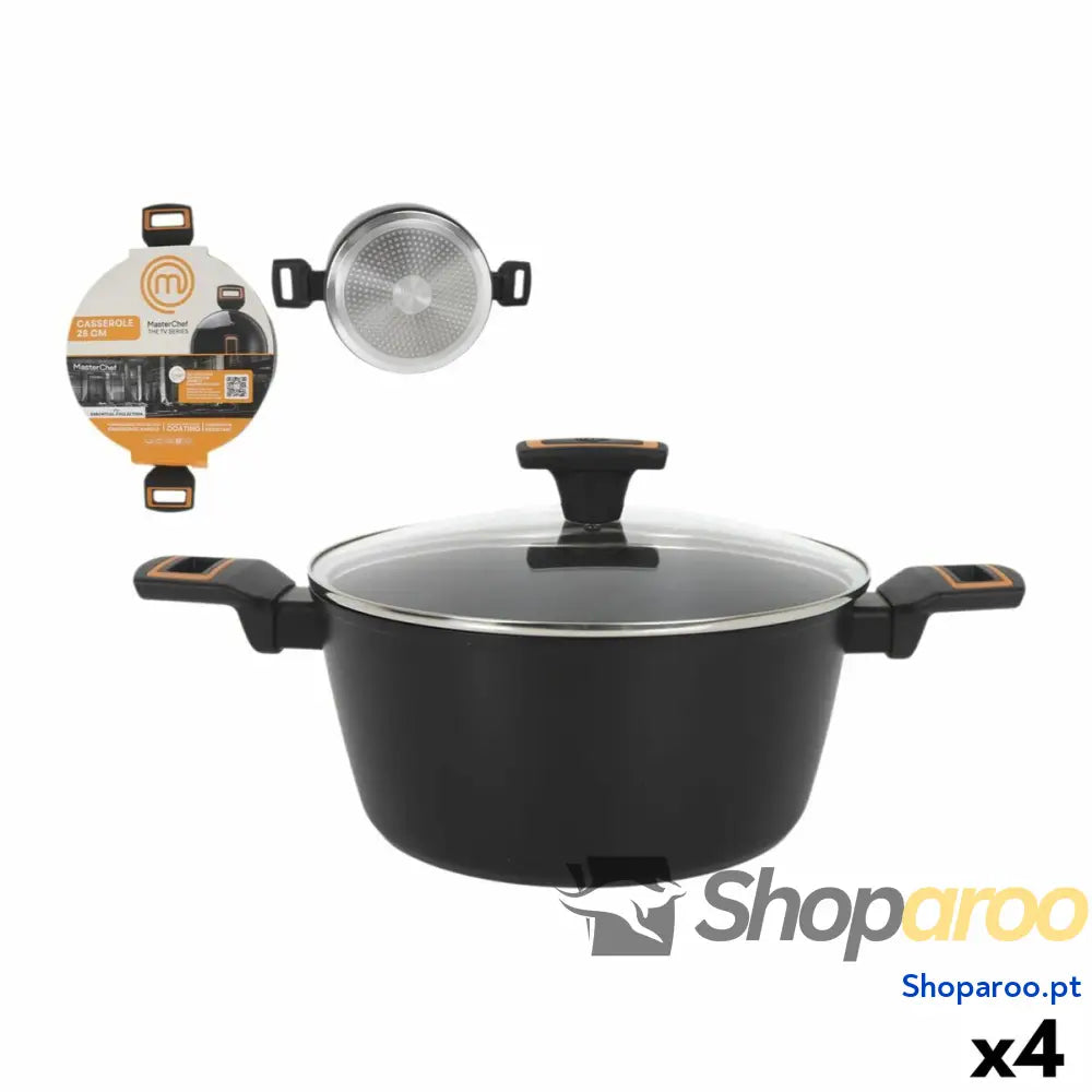 Caçarola com Tampa MasterChef 28 cm 2,5 mm (4 Unidades)