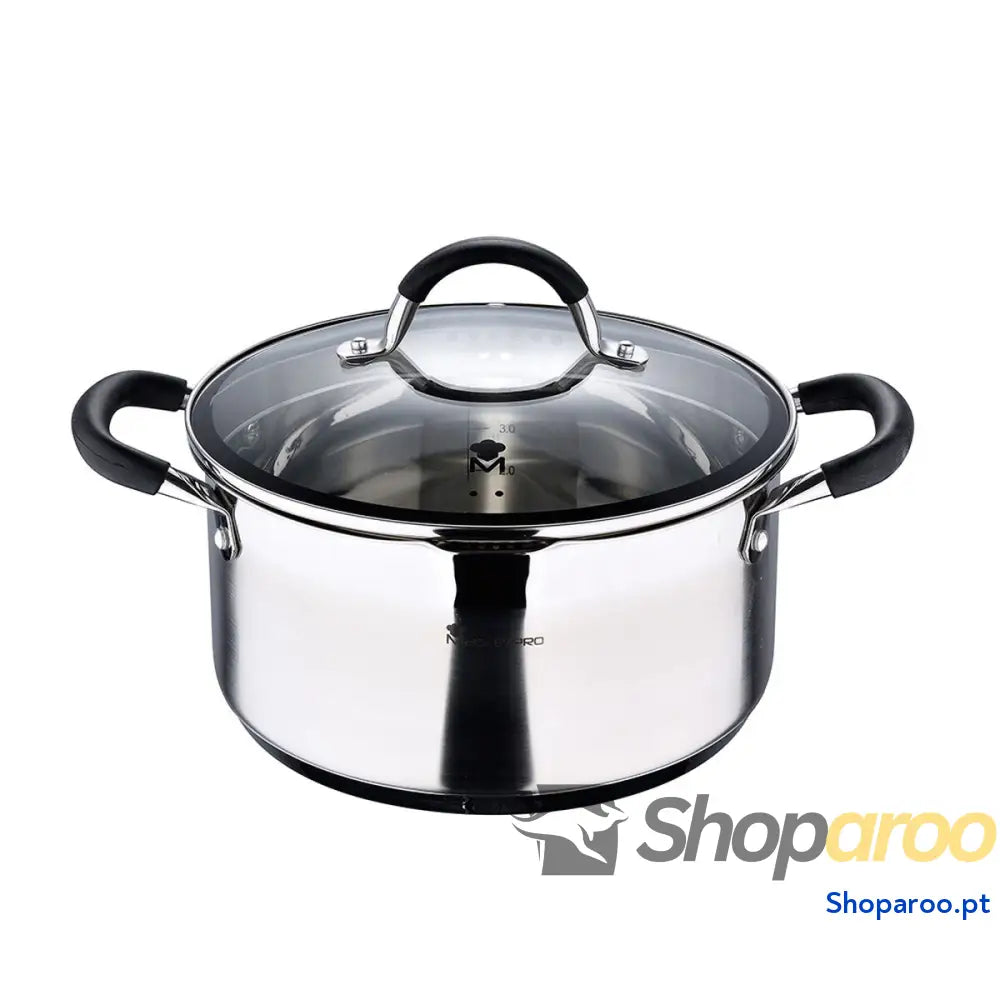 Caçarola com Tampa Masterpro foodies bgmp 1502 bk Aço inoxidável (5 L) 24 x 12 cm