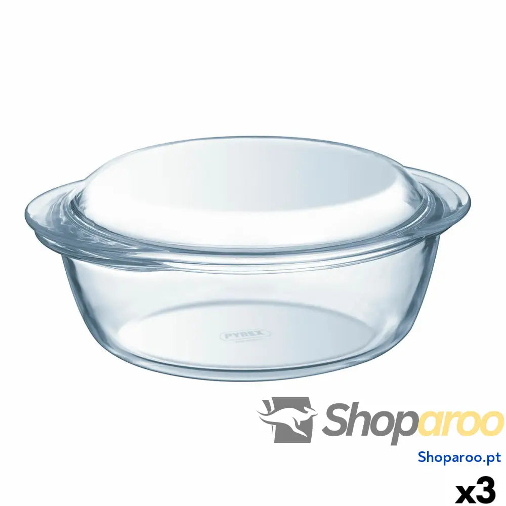 Caçarola com Tampa Pyrex Essentials Transparente 3,2 L (3 Unidades)