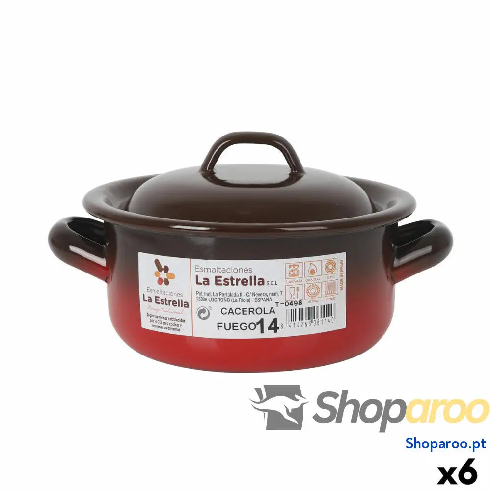 Caçarola La Estrella Fuego 1L Ø 14 x 7 cm (6 Unidades)
