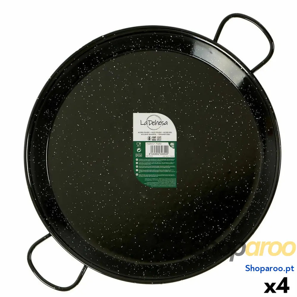 Caçarola Preto Aço Esmaltado Ø 46 cm (4 Unidades)