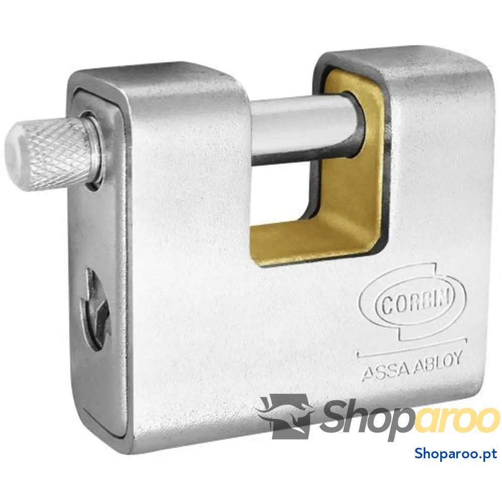 Cadeado com chave CORBIN 91 mm Retangular Latão Aço Blindado