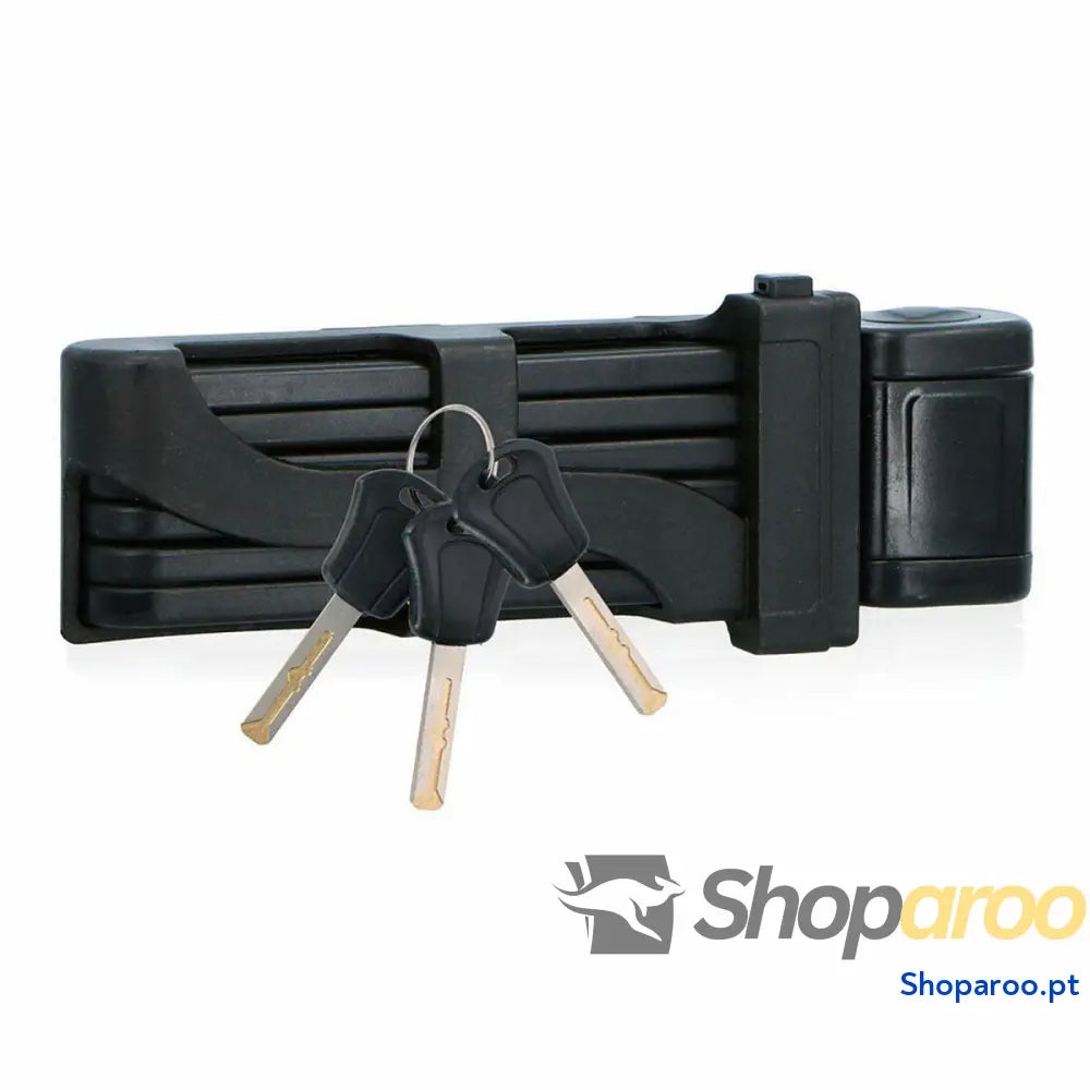 Cadeado com chave Dunlop Aço Retangular Dobrável