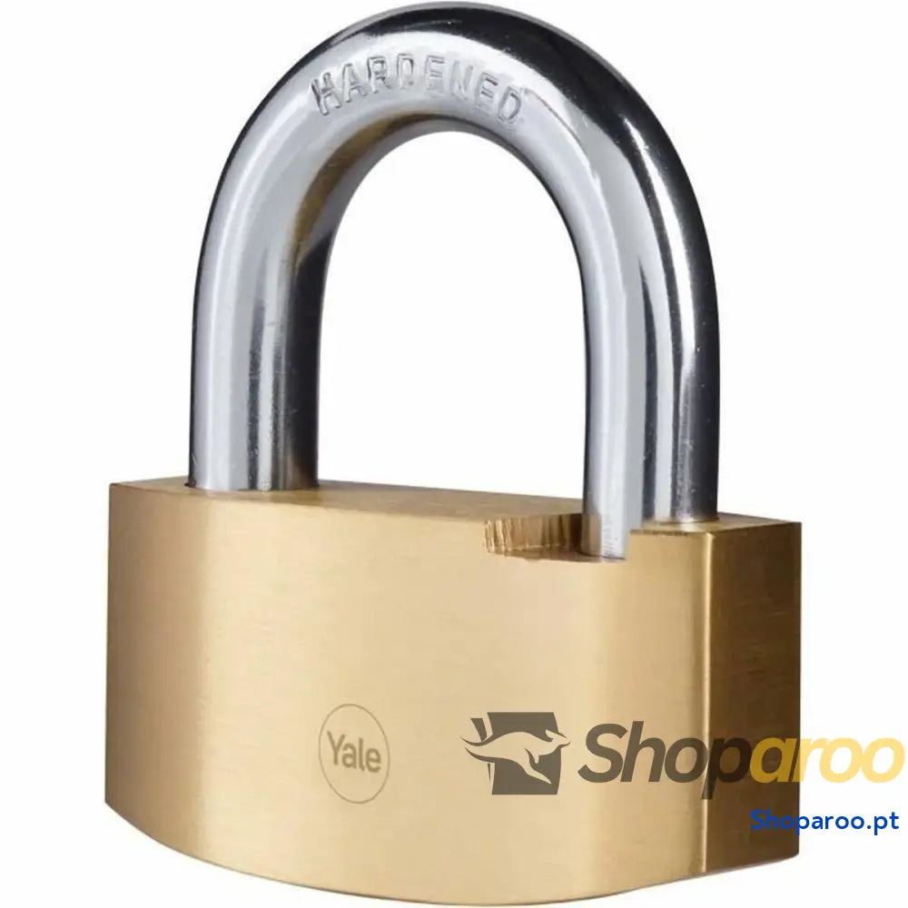 Cadeado com chave Yale Retangular Dourado