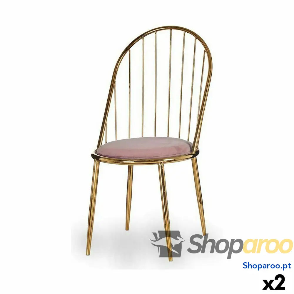 Cadeira Barras Cor de Rosa Dourado 48 x 95,5 cm (2 Unidades)