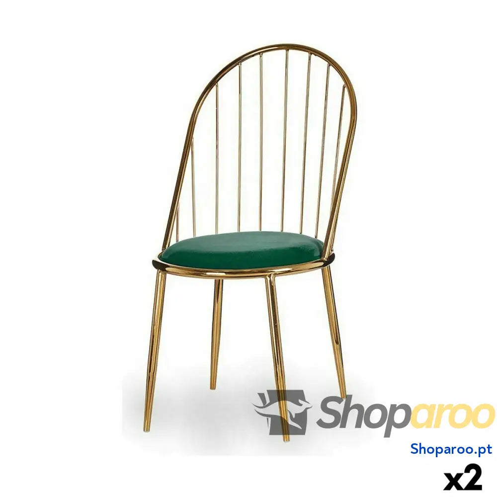 Cadeira Barras Verde Dourado 48 x 95,5 cm (2 Unidades)