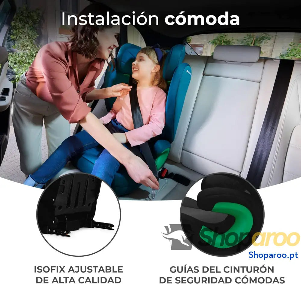 Cadeira carro Isofix I SIZE cadeira para bebé e crianças cinto universal grupo 2/3 de 15 a 36 kg preto