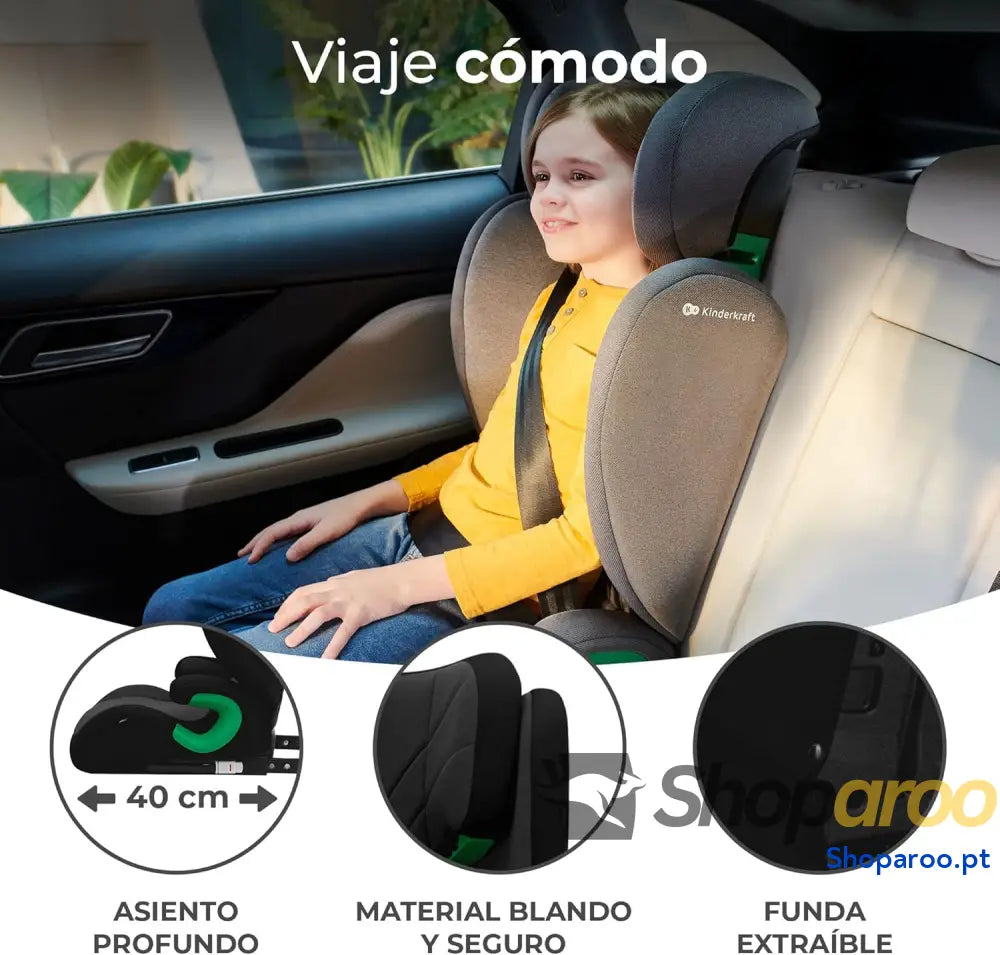 Cadeira carro Isofix I SIZE cadeira para bebé e crianças cinto universal grupo 2/3 de 15 a 36 kg preto