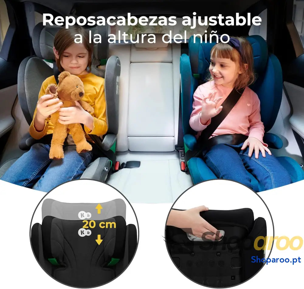 Cadeira carro Isofix I SIZE cadeira para bebé e crianças cinto universal grupo 2/3 de 15 a 36 kg preto