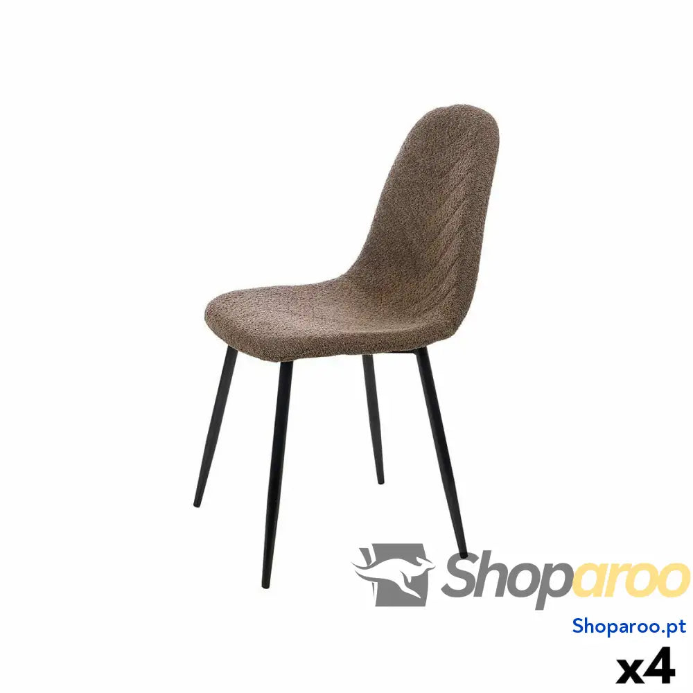 Cadeira Castanho Tecido Pele de carneiro 45 x 89 53 cm (4 Unidades)