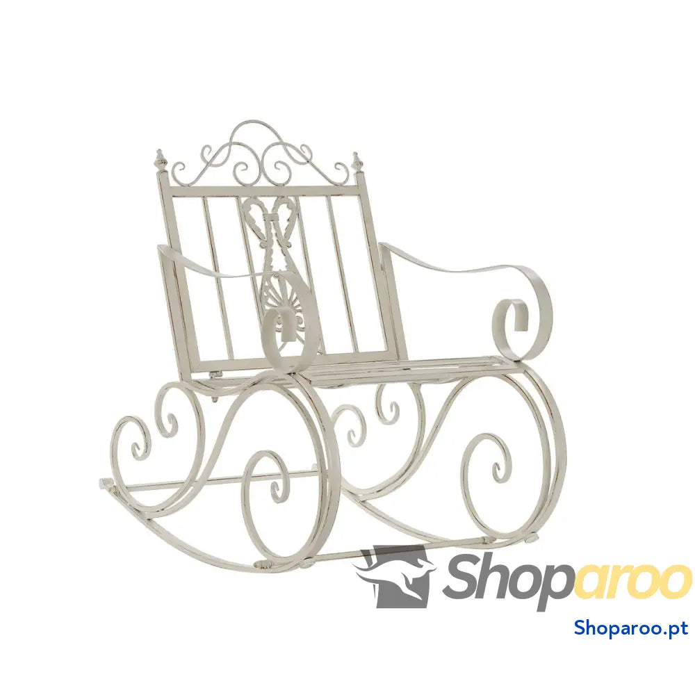 Cadeira de baloiço DKD Home Decor Metal Alumínio Branco (63 x 89 x 92 cm)