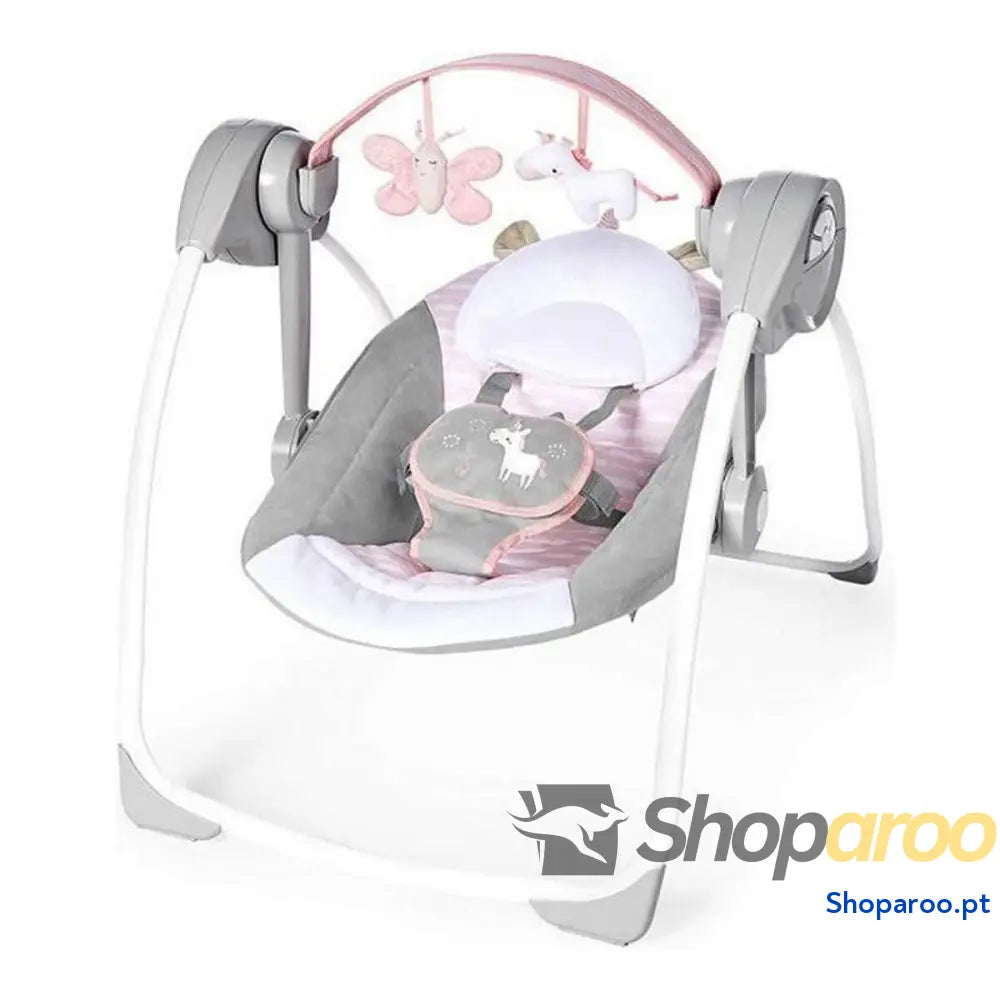 Cadeira de baloiço Ingenuity Compact Swing - Flora Rosa Claro