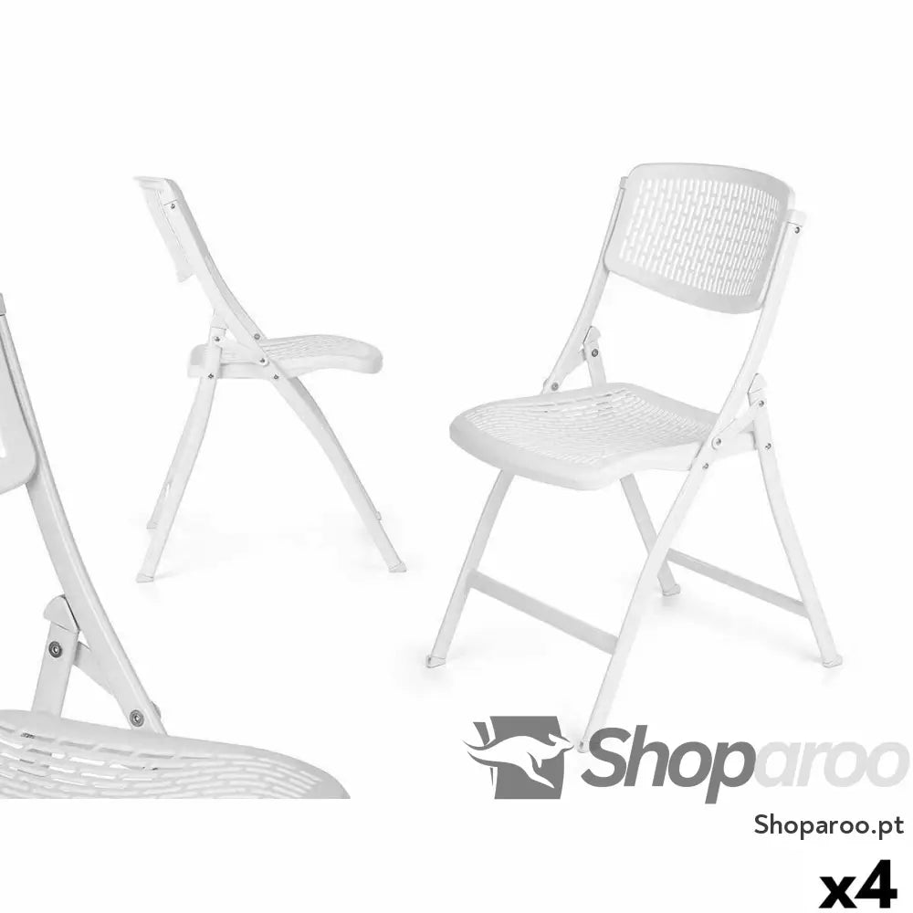 Cadeira de Campismo 12721 Branco 59 x 50 82 cm 108 11,5 (4 Unidades)